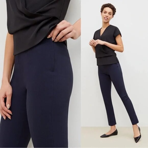 M.M. Lafleur Dark Navy Foster Powerstretch Plus Straight Leg Dress Pant - Picture 1 of 17